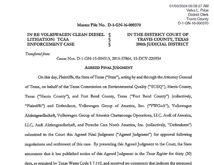 Baker · Wotring LLP | Baker · Wotring LLP part of team finalizing settlement for Harris County in environmental lawsuit against Volkswagen.